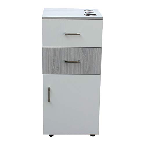 Miniatura 3 de BELLA - Estación de estilista rodante, con soporte para electrodomésticos, armario de almacenamiento con cajón para peluquería de belleza,