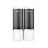 2-in-1 Shower Soap Dispenser, 2×500 ml Shampoo and Conditioner Dispenser Wall-Mounted Shower Pump Soap Dispenser Body Wash Dispenser for Bathroom Kitchen Hotel (2 Chamber + White)