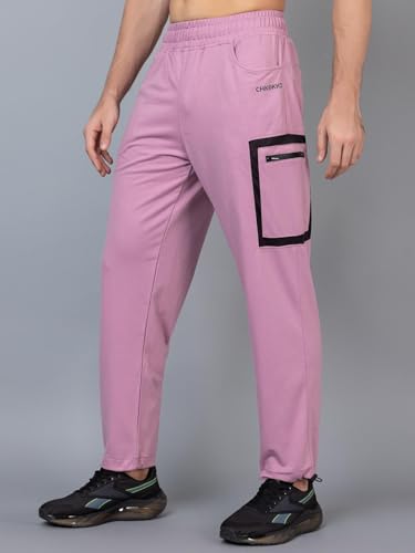 Image of CHKOKKO Men's Regular Fit Mid Rise Designer Track Pant Lower with Pocket