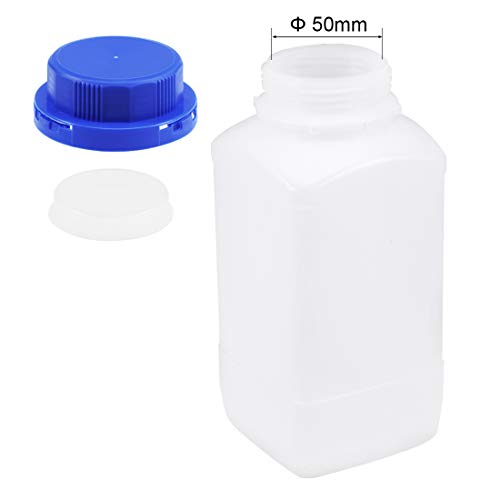Uxcell Plastic Lab Chemical Reagent Bottle 1000Ml/34Oz Wide Mouth Sample Sealing Liquid Storage Container Translucent 2Pcs #TOP2