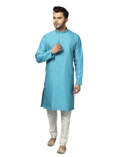 Image of Silk Blend Men's Kurta Pyjama Set /Kurta Pajama for Men