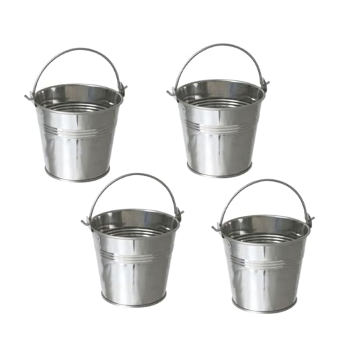 Seau pour frites en fer-blanc avec poignée élégante et robuste, lot de 12