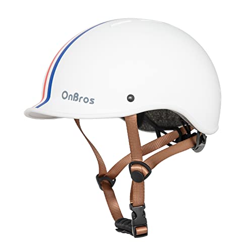 EXCLUSKY Excluskoby6 Casque de vélo Unisexe, Rayé Blanc, 56-61CM Cover