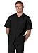 Adar Universal Men's Zippered Short Sleeve Jacket (Available in 7 Colors) - 607 - Black - S