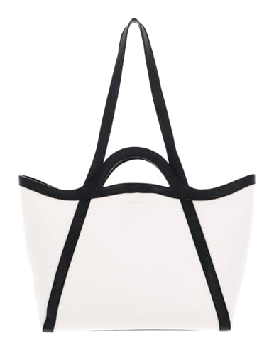 Sac shopper Amalia Bicolor Coccinelle en cuir noir et blanc