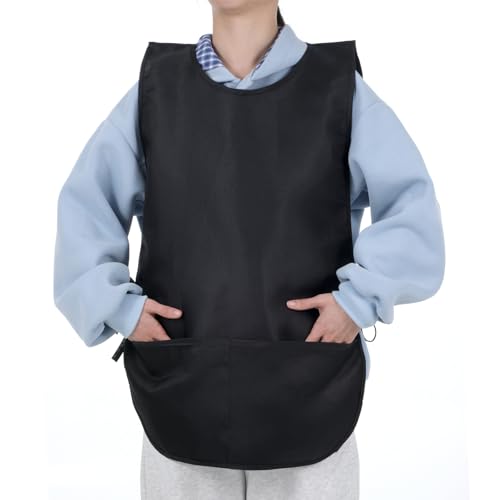 Küchenschürzen Kochschürze Damen Schürze Reinigung Kosmetikerin, Reinigung Arbeitsuniform, Apron, Für Kellner Kellnerinnen Friseure Barbiere Kosmetikerinnen Maniküristinnen Zimmermädchen, Schwarz