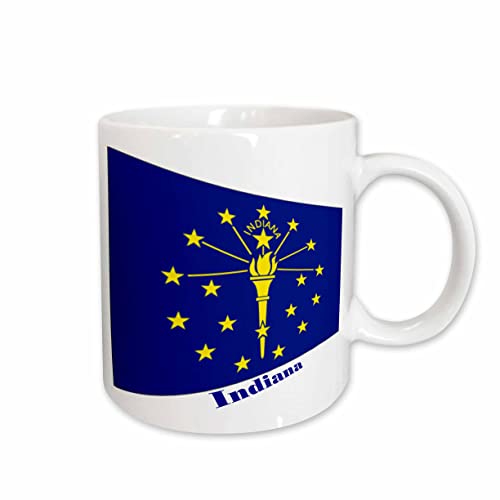 3dRose Print of Indiana Flag in Contemporary 11oz Mug