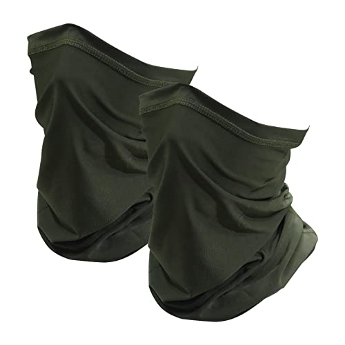 Sheverch 2 Pack Army Green Neck Gaiter Mask For Men Women Uv Sun Protection Windproof Gator Face Cover Scarf Fishing Cycling Hiking Ski #TOP9