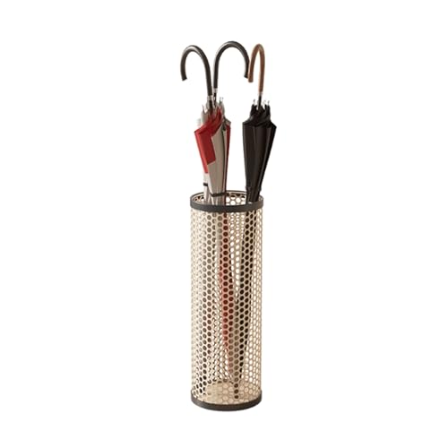 Support de rangement pour parapluies anti-humidité en métal imitation rotin tressé