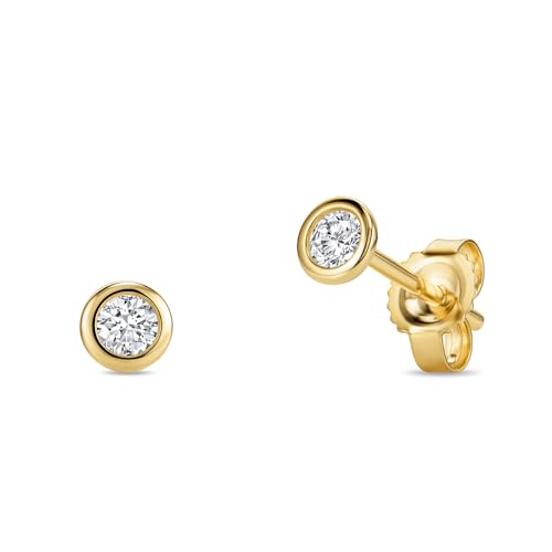 Boucles d'oreilles en vrai or 9k et diamants le cadeau d'anniversaire idéal pour elle