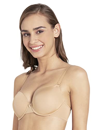 Image of Jockey UL60 Women's Under-Wired Padded Micro Touch Nylon Elastane Stretch Medium Coverage T-Shirt Bra with Detachable Straps