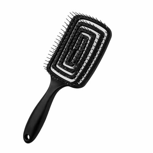 Image of 3D Vented Detangling Hair Brush for Women & Men, Flexible Scalp Massage Paddle Comb with Open Vent Design for Wet & Dry Hair, Anti Frizz Hair Styling Brush for Curly, Wavy, Straight & Thick Hair