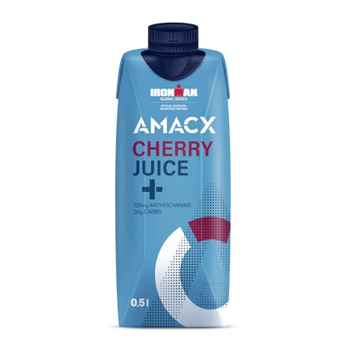 AMACX Cherry Juice+ – 12 x 500 ml – Listo para beber – 125 mg de antocianinas – Favorece la recuperación y la regeneración