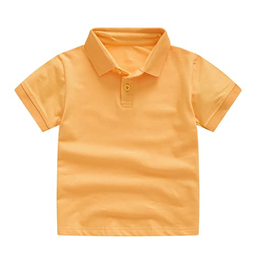 Toddler Boys Cotton Polo Shirt Short Sleeve Button Down Tops for Boys Vintage Collared Tops Solid Color Summer Shirt2