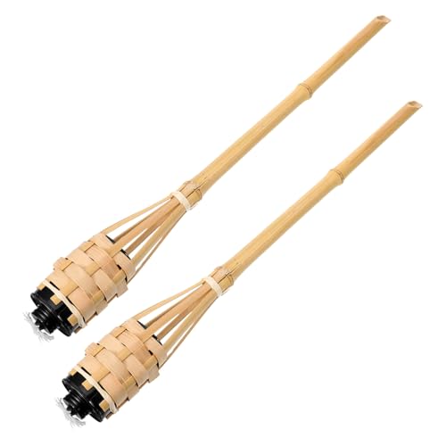 Mipcase 2piezas Antorchas De Bambú Para Exteriores Decoración De Fiesta Resistente Diseño Elegante