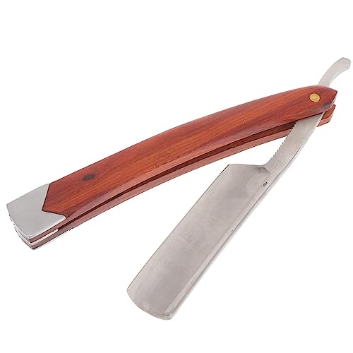 Straight Razor, Professional Barber Razor For Men, With Razor Mustache Wood Steel Shaving Carbon Beard Stubble Manual Razor For Home & Salon Grooming Using #TOP15