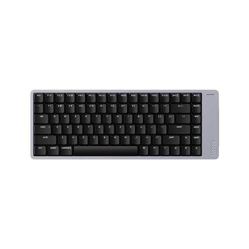 Flow2 Low-Profile Mechanik-Tastatur(US Layout QWERTY) - Aluminiumlegierung mit pulsartigen Taktil-Schaltern. Aufladbare kabellose Tastatur mit 3 Verbindungsmodi für Windows, MacOS (Spacegrey,84 Keys)