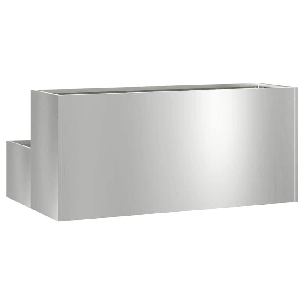 Doniczka ogrodowa Srebrny 100 x 60 x 45 cm Stal Galwanizowana, Odporna na warunki atmosferyczne, Nowoczesna metalowa donica tarasowa, Trwała konstrukcja na zewnątrz, Łatwy montaż, ogrodu i patio