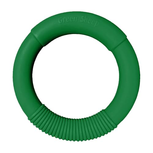 Image of Green Sheep Natural Rubber Ring Dog Chew Toy, Durable Chew Toys for Small to Large Dogs, Tough Dog Toys for Medium & Big Dogs, Teething & Play