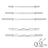 Sport 24 GmbH Olympia Hantelstange Ø50 mm – Langhantelstange, Curlstange SZ olympische Langhantel curved robust & rutschfester Griff, 120 cm / 150 cm / 180 cm