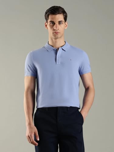 Image of Solid Slim Fit Cotton Polo T-Shirt