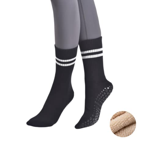 Pilates Socks With Grips For Women Non Slip With Terry Cushion Barre Socks Yoga Socks With Grips For Women #TOP22