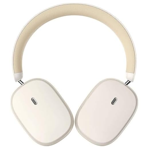 Fone De Ouvido sem fio Bluetooth com cancelamento de Ruído Headphone Baseus Bowie H1 C Anc Bt 5.2 Branco-Creme