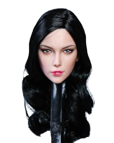 Fremego 1/6 Scale European Female Black Hair Head Sculpt for 12inch Figure