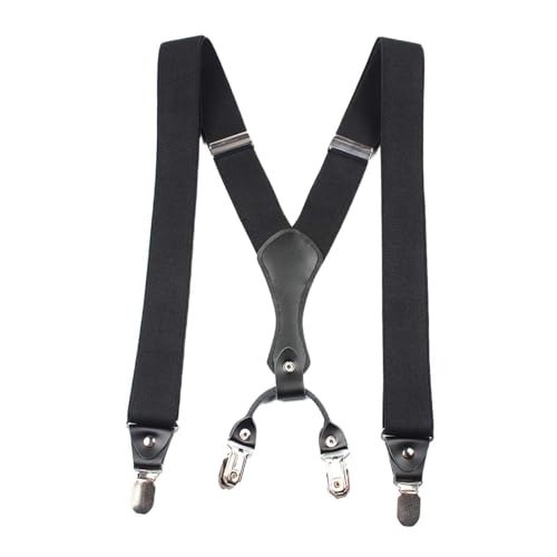 jojomis Men's Suspenders Straps Fashion Y Back Construction Casual Belt Loops Elastic for Gift Activities Home Supplies Birthday Black