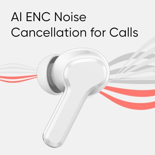 Image of Compatible for realme Buds T310 Bluetooth Earbuds with Hybrid ANC, 40H Battery Life, 12.4mm Driver, Spatial Audio (White)