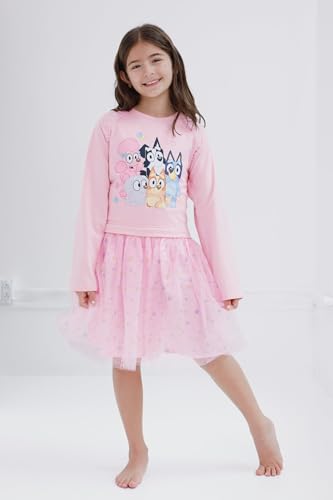 Bluey Girls French Terry Mesh Tutu Dress Toddler to Big Kid Sizes (2T - 10-12)4