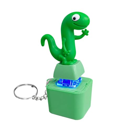 Suevut Lizard Keychain Sound Wiederaufladbar Eidechse Tastatur Anhänger mit Licht Sound Anti Stress Spielzeug Tragbarer Lustiger Angst Finger Fidget Geschenke für Erwachsene Kinder