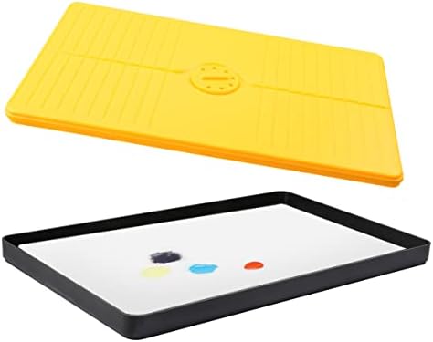 Jucoci Wet Palette 11.2×6.9 Inches Paint Palette for Acrylic Paints Miniatures Pigment Palette Model Paint (Yellow)
