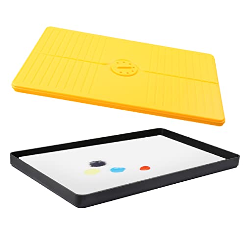 Jucoci Wet Palette 11.2×6.9 Inches Paint Palette For Acrylic Paints Miniatures Pigment Palette Model Paint (Yellow) #TOP3