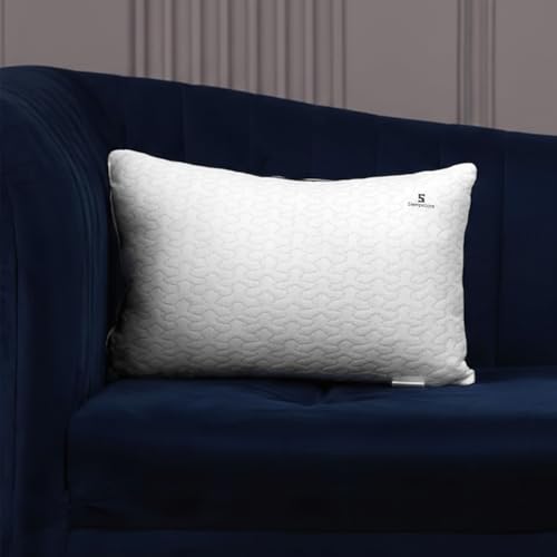Image of SleepStore Fibrom Cushion Pillow for Relaxing, Pack of 1, 12x18 Inch | Medium Firm Support | Versatile Cushion for Sofa, Bed, Chair | Fiber Foam Comfort | Soft Pillow for Sleeping | Breathable Fabric