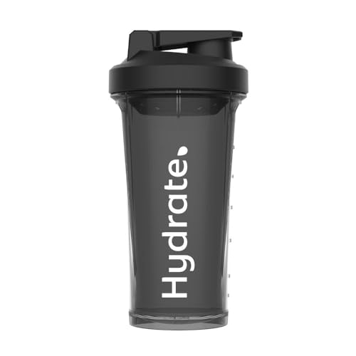 زجاجة شيكر هايدريت من ام ديزاين، سعة 600 مل، لون اسود، بلاست...