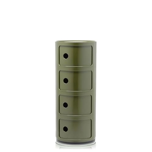 Kartell Componibili, 4 Elements, Grün, Runde Basis