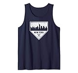 New York Baseball Home Plate Vintage NY Skyline Tank Top