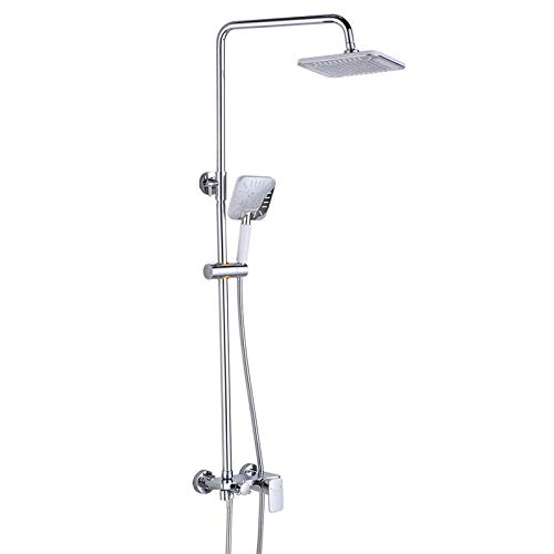 Messing Duschset, Badezimmer Duschsystem An Der Wand Montiert Wasser Sparen DuschsäUle Keramikventil Dusche Wasserhahn Hand Dusche Wannenauslaufhahn,