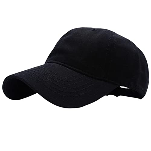 RCESSD Casquette De Baseball Couleur De Base De Base Simple Baseball Catte Unisexe Coton Cap De Baseball Visor Soleil Décontracté-Black