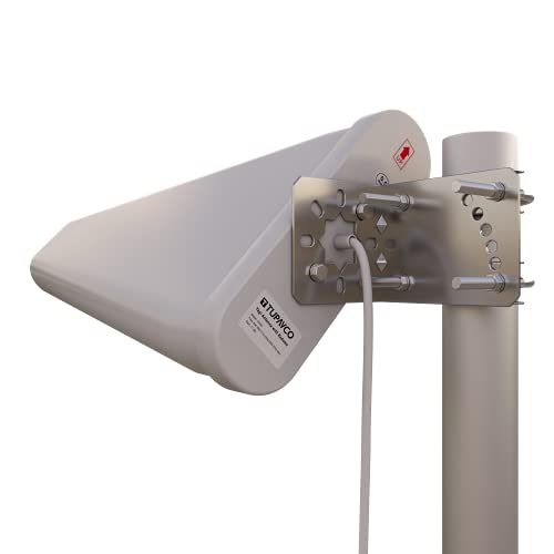 Tupavco Tp545 Yagi Directional Roof Antenna 3G/4G/Lte Wide Band 11Dbi 806Mhz To 2.7Ghz Range 2Ft Cable W/ 2Ft Sma Male Cable To Ts-9 Adapter - Cell Phone Signal Log Periodic Cellular #TOP2