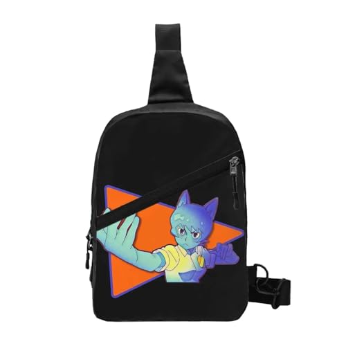 HFDGFJKKL Bolso de pecho Nicole Gumball Watterson Hombres Sling Crossbody Viaje Senderismo Mochila de día Hombro Regalos de Halloween y Navidad