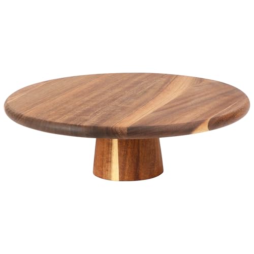 E-ROOM TREND Suporte para bolos / cupcakes de madeira, 1 nível | grande | prato para bolos suporte para bolos suporte para servir em torre com base | para festa de aniversário, chá da tarde (MDP01L)