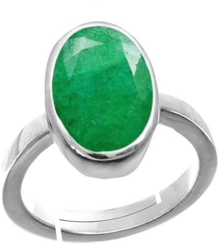 Bague émeraude naturelle 7 carats en argent 925 pour homme et femme