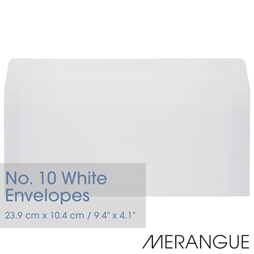 Merangue No. 10 White Envelopes, Peel & Stick Self-Seal, Windowless, 50 Pack image 1