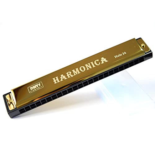 Harmonica blues à double rangée de 24 trous en Do pour débutants – Harmonica à trémolo en métal à double rangée - Les Beatles, Paul McCartney, John Lennon, RIngo Starr, George Harrison Harmonica blues à double rangée de 24 trous en Do pour débutants - Harmonica à trémolo en métal à double rangée