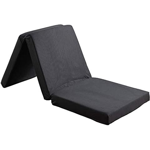 Badenia Guest Folding Mattress 3pcs Folding Day Bed/Futon Mattress Z Bed Folding Mattress Travel bed mattress Guest bed (Black) Cover