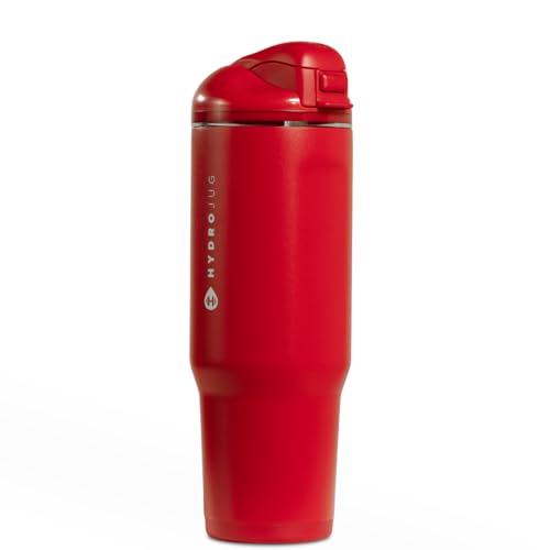 HydroJug Ease2o 32oz Insulated Water Bottle Straw & Chug Lid Alumni Red
