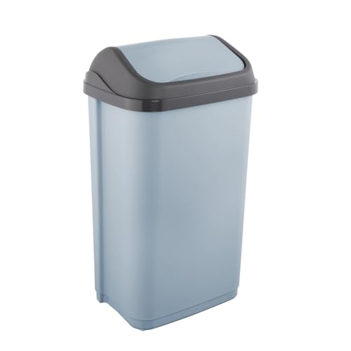 keeeper Poubelle avec couvercle basculant, 50 l, 38,5 x 29 x 66 cm, Swantje, Bleu (Nordic Blue)
