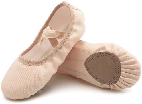 Acfoda Kinder Erwachsene Ballettschuhe Ballettschläppchen mit Geteilter Ledersohle Gr.22-44